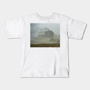 Steam Train In fog Kids T-Shirt